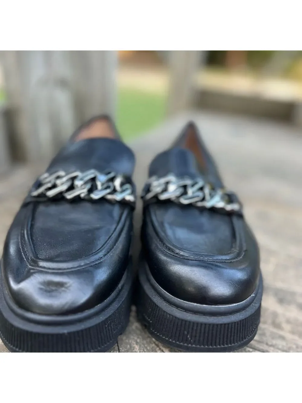 Limelight 90s Y2K Chunky Heel Lug Sole Faux Leather Slip-On Loafers Shoes 10